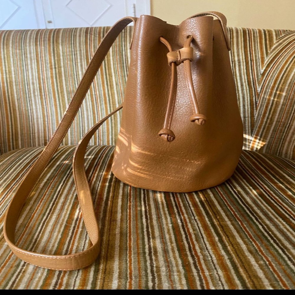 Baggu Brand Leather Bucket Bag